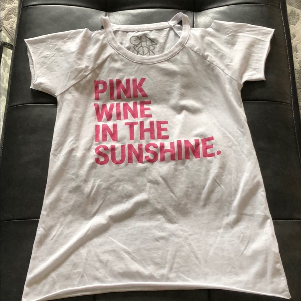Chaser T Shirt cold shoulder white size xs NWOT